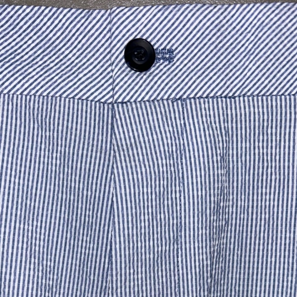 Walter Hagen Clubhouse Seersucker Shorts Mens 42 Blue White Stripes Comfort New